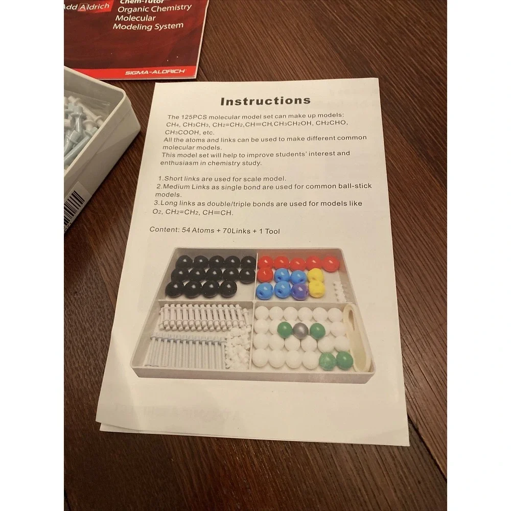 Molecular Atomic Modeling‎ Kit Chemistry 125 Pc Set Student Edition Complete